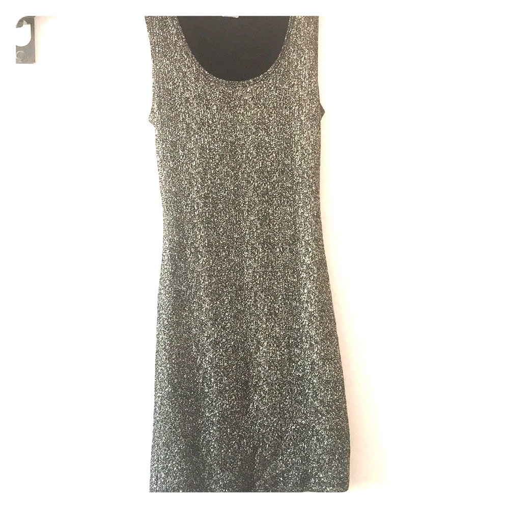Black and gold shimmer dress with keyhole back